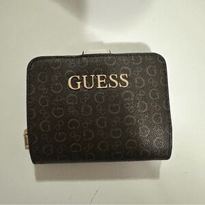 Guess Brown and Gold Logo Wallet